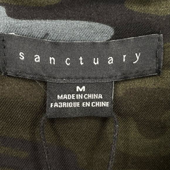 Sanctuary Camo Print Longer Length Tunic Top Shirt Womens Size Medium - Picture 4 of 7